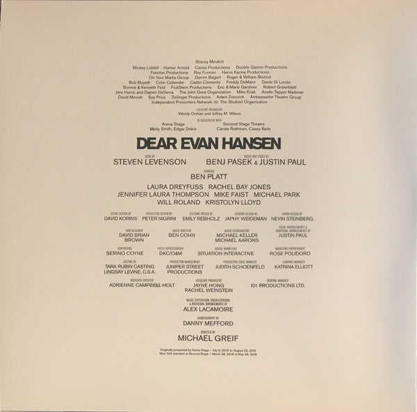 Benj Pasek, Justin Paul (5) : Dear Evan Hansen: Original Broadway Cast Recording (2xLP, Album, Blu)