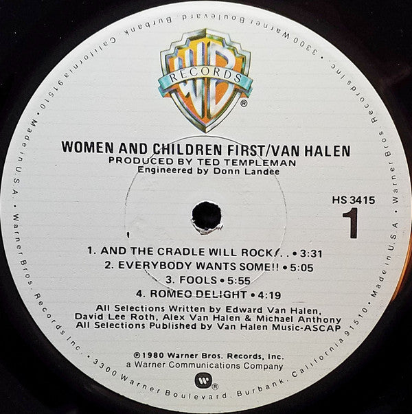 Van Halen : Women And Children First (LP, Album, Los)