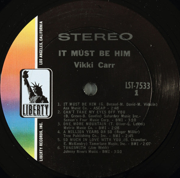Vikki Carr : It Must Be Him (LP, Album, Ter)