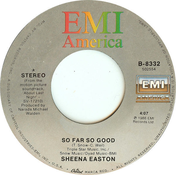 Sheena Easton : So Far So Good (7")