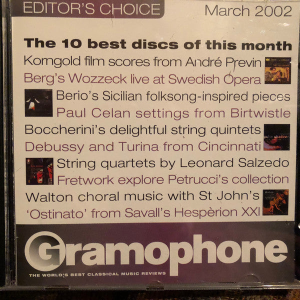 Various : Gramophone Editor's Choice - March 2002 (CD, Promo, Smplr)