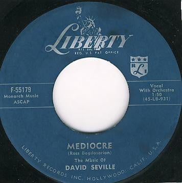 David Seville And The Chipmunks : Alvin's Harmonica / Mediocre (7", Single)