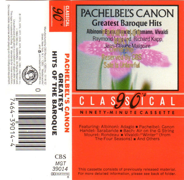 Various : Pachelbel's Canon - Greatest Baroque Hits (Cass, Comp)