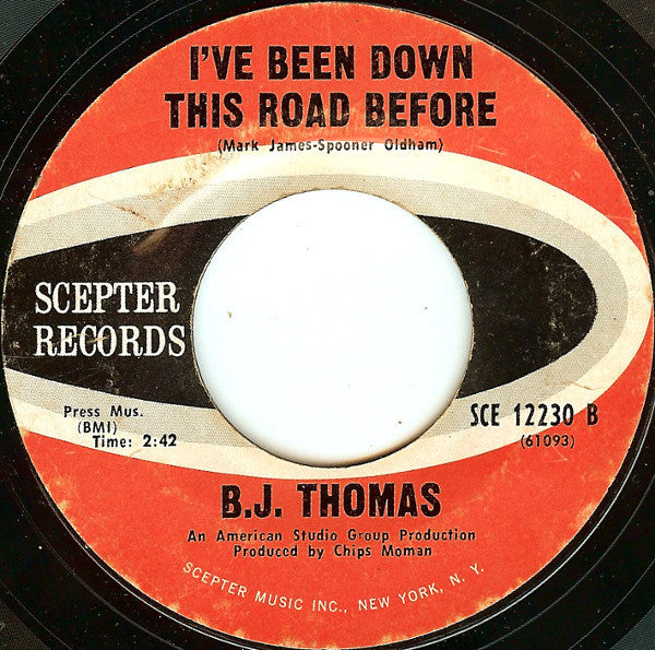 B.J. Thomas : Hooked On A Feeling (7", Single, Styrene, Pit)