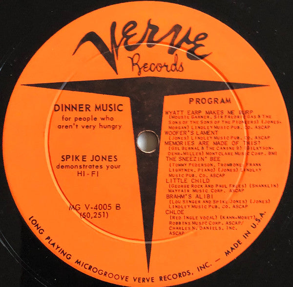 Spike Jones : Dinner Music (For People Who Aren't Very Hungry) (LP, Album, Mono, Ind)