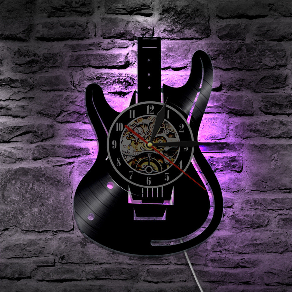 Vinyl clock music instrument series album hanging