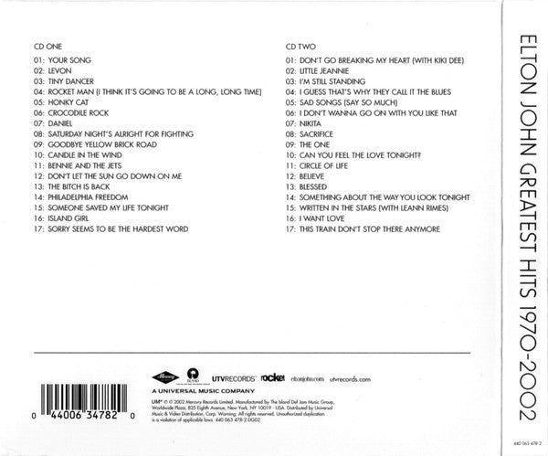 Elton John : Greatest Hits 1970-2002 (3xCD, Comp, Ltd)