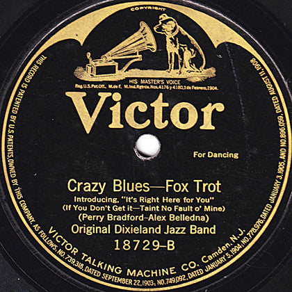 Original Dixieland Jazz Band : Home Again Blues / Crazy Blues (Shellac, 10")