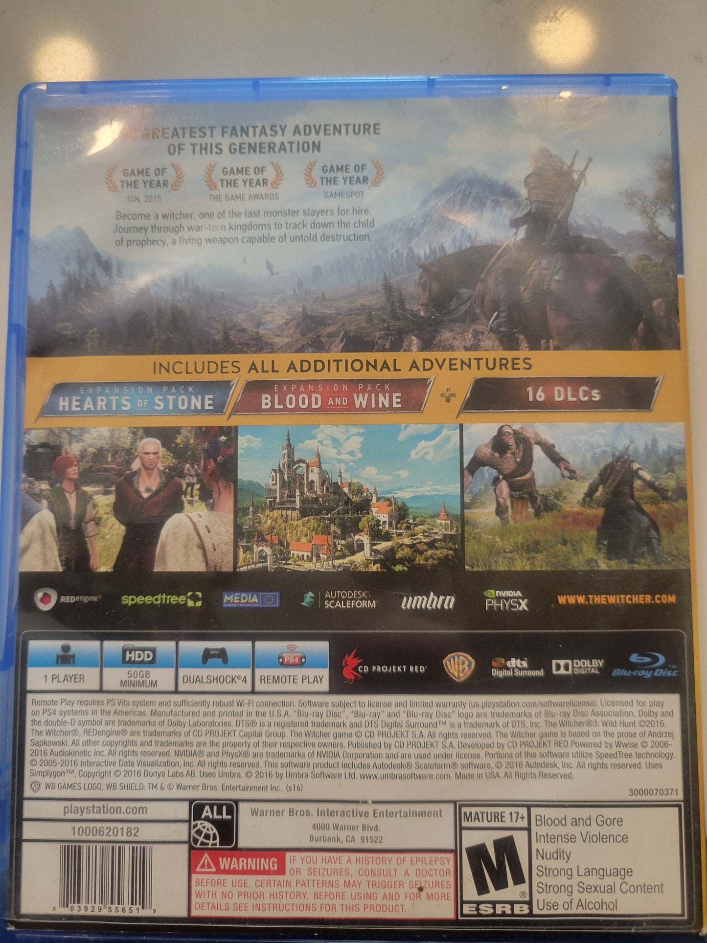 PS4 The Witcher 3