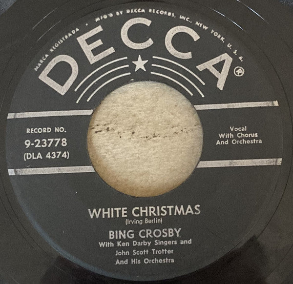 Bing Crosby : White Christmas / God Rest Ye Merry, Gentlemen (7", Single, RE, Pin)