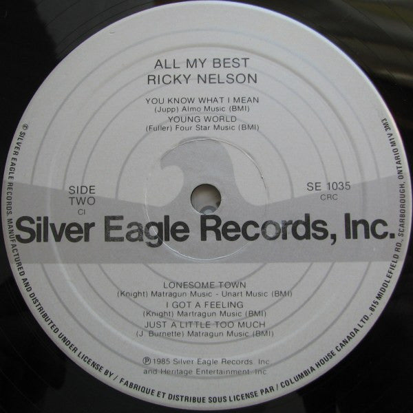 Ricky Nelson (2) : A Tribute To Ricky Nelson - All My Best (2xLP, Album, Club)