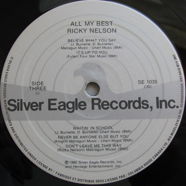 Ricky Nelson (2) : A Tribute To Ricky Nelson - All My Best (2xLP, Album, Club)