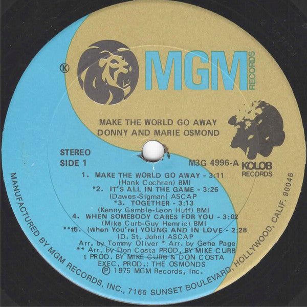Donny & Marie Osmond : Make The World Go Away (LP, Album)