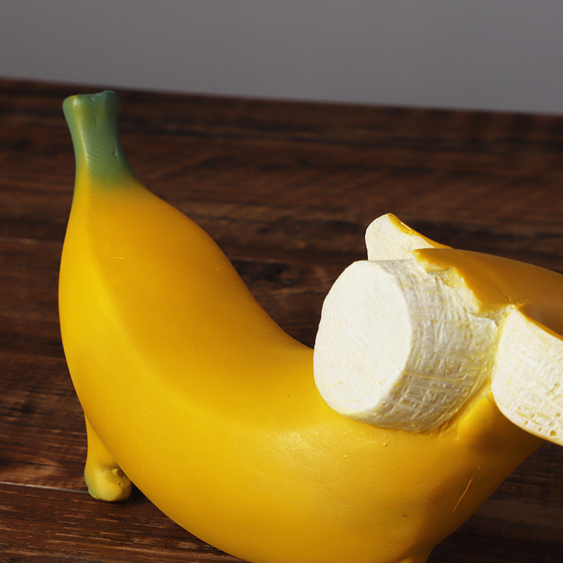 Creative Banana Puppy Resin Ornament Home Sculpture Ornament Resin Crafts