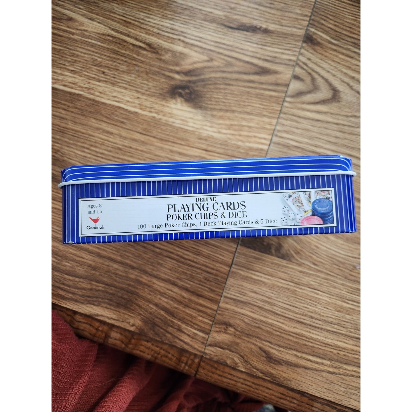 Deluxe Poker Chip & Card Set in Tin - Complete, Sealed Cards!