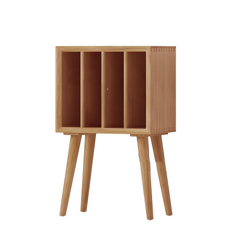 Walnut Vinyl Record Player Vintage Storage Rack