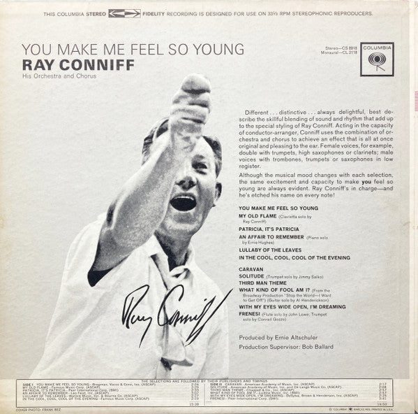 Ray Conniff His Orchestra And Chorus* : You Make Me Feel So Young (LP, Album, Ter)