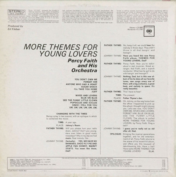 Percy Faith & His Orchestra : More Themes For Young Lovers (LP, Album)