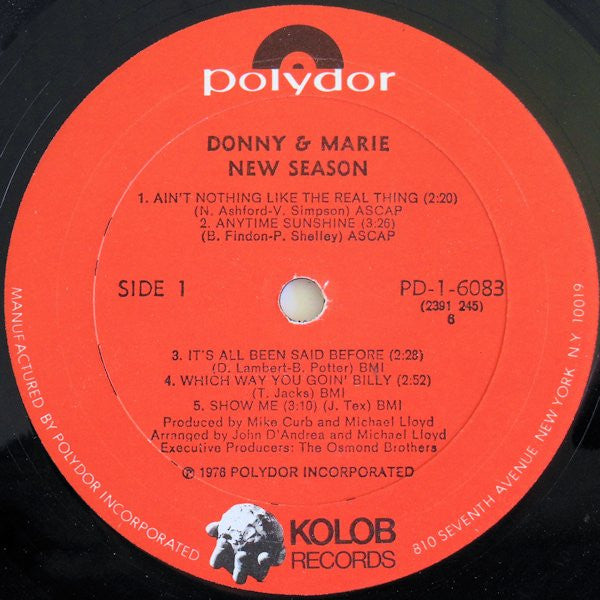 Donny & Marie* : New Season (LP, Album, 6 -)