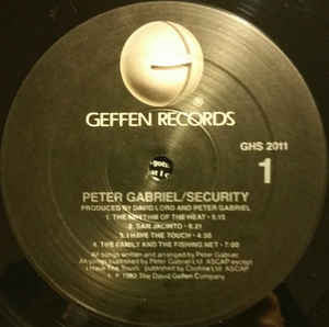 Peter Gabriel : Security (LP, Album, RE)