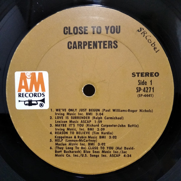 Carpenters : Close To You (LP, Album, Pit)