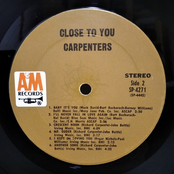 Carpenters : Close To You (LP, Album, Pit)