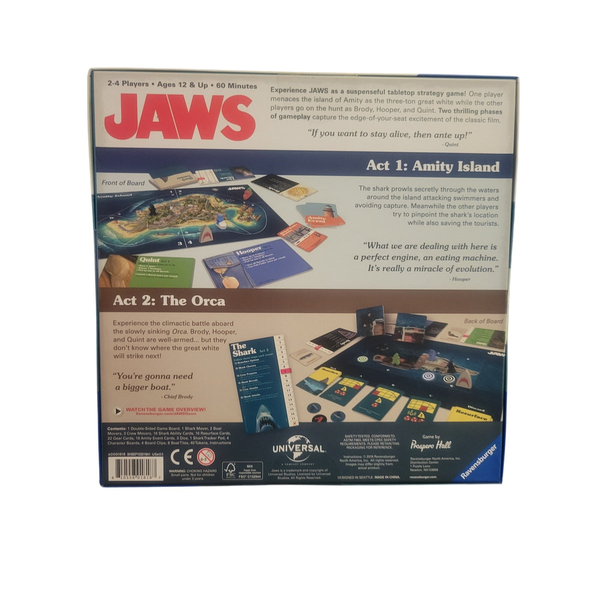 Jaws Board Game by Ravensburger - RARE Factory Sealed, Mint Condition