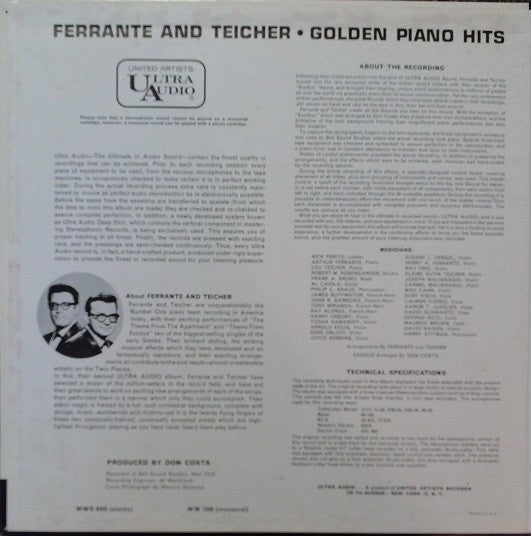 Ferrante & Teicher : Golden Piano Hits (LP, Album, Mono, Gat)