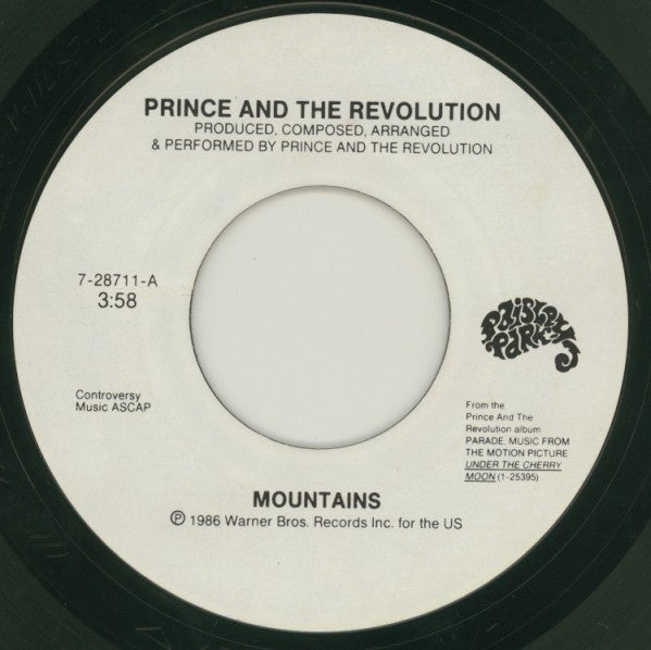 Prince And The Revolution : Mountains (7", Single, Spe)