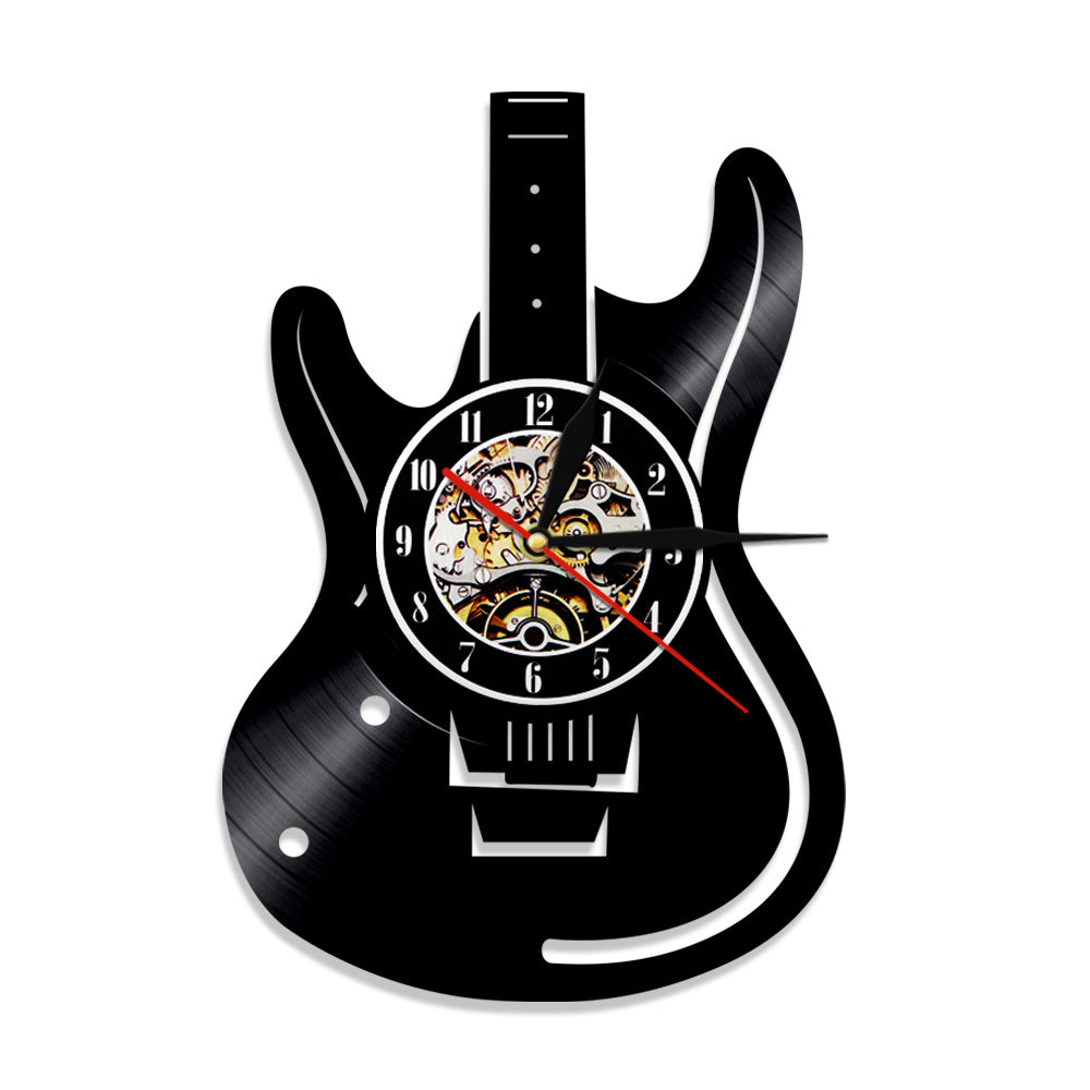 Vinyl clock music instrument series album hanging