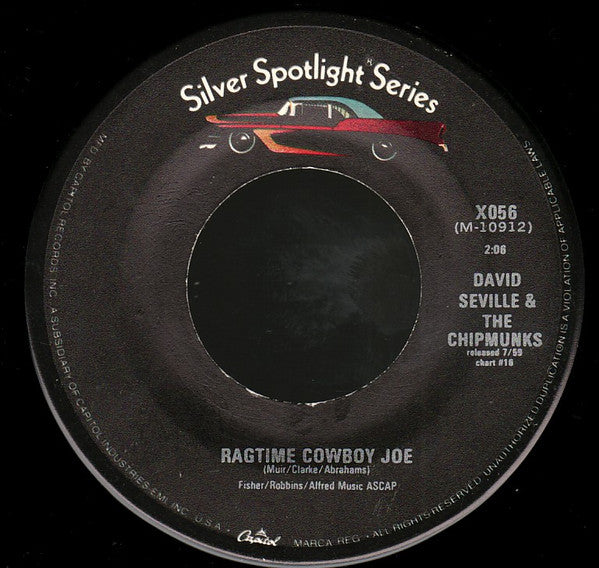 David Seville & The Chipmunks : The Chipmunk Song / Ragtime Cowboy Joe (7", Single, RE)