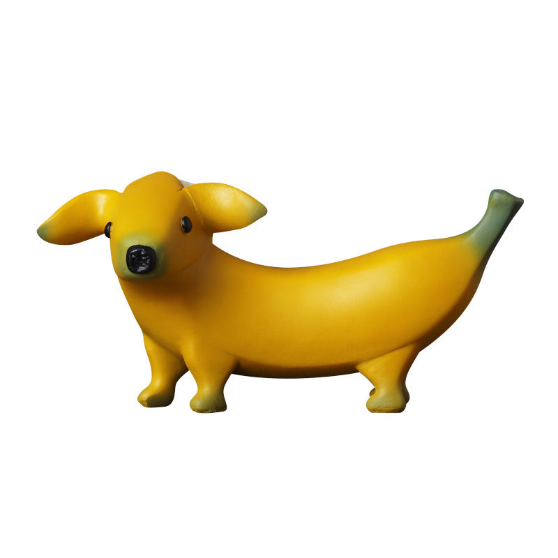 Creative Banana Puppy Resin Ornament Home Sculpture Ornament Resin Crafts
