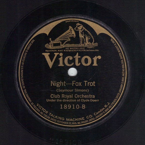 All Star Trio And Their Orchestra / Club Royal Orchestra : Soothing / Night (Shellac, 10")