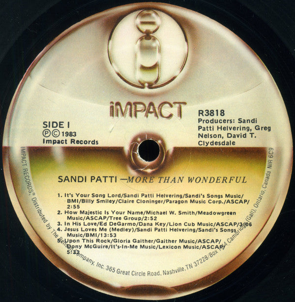 Sandi Patti* : More Than Wonderful (LP, Album)
