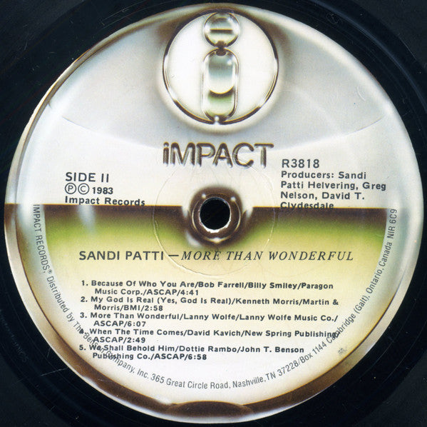 Sandi Patti* : More Than Wonderful (LP, Album)