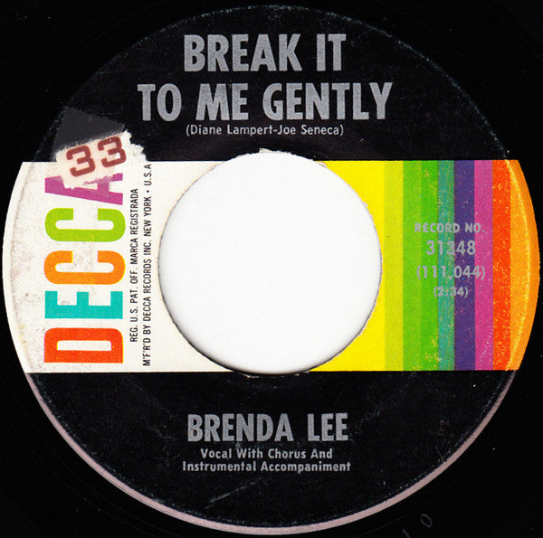 Brenda Lee : Break It To Me Gently / So Deep (7", Single, Pin)
