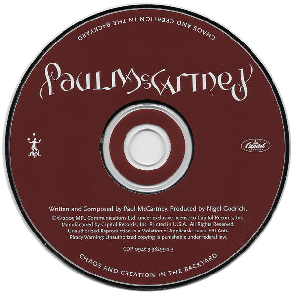 Paul McCartney : Chaos And Creation In The Backyard (CD, Album)