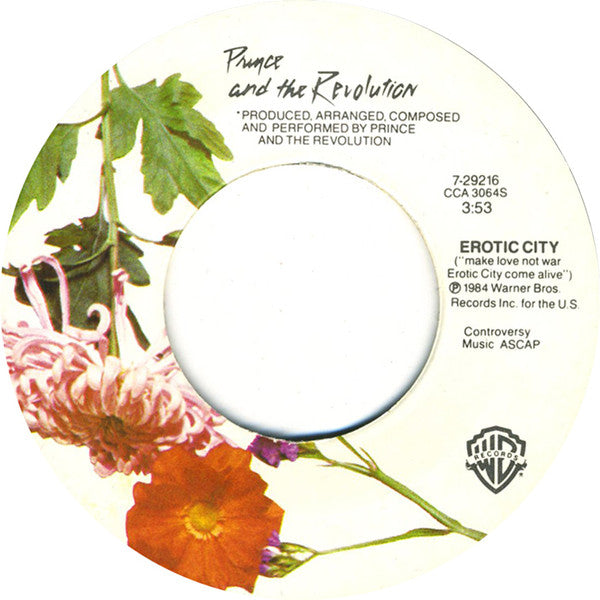 Prince And The Revolution : Let's Go Crazy / Erotic City (7", Single, Jac)