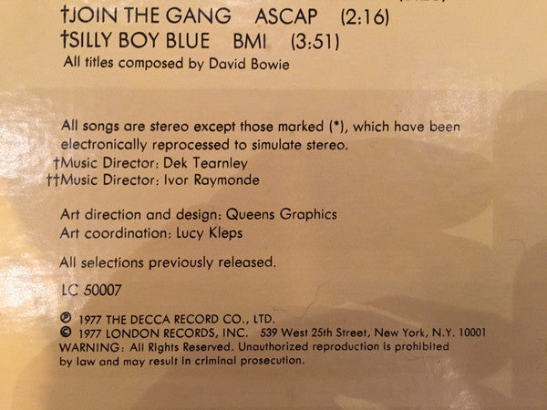 David Bowie : Starting Point (LP, Comp)