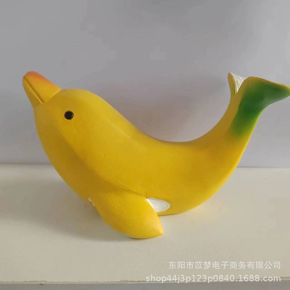 Banana dolphin resin sculpture ornaments