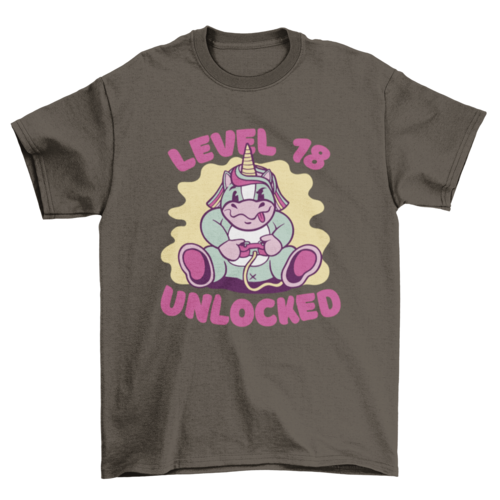 Unicorn playing video games t-shirt design