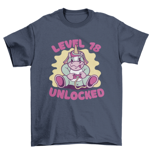 Unicorn playing video games t-shirt design