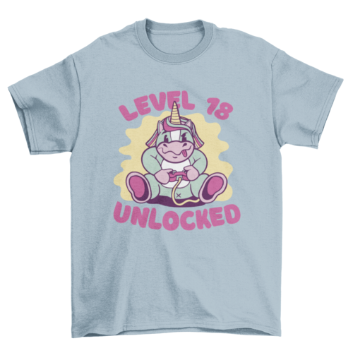 Unicorn playing video games t-shirt design