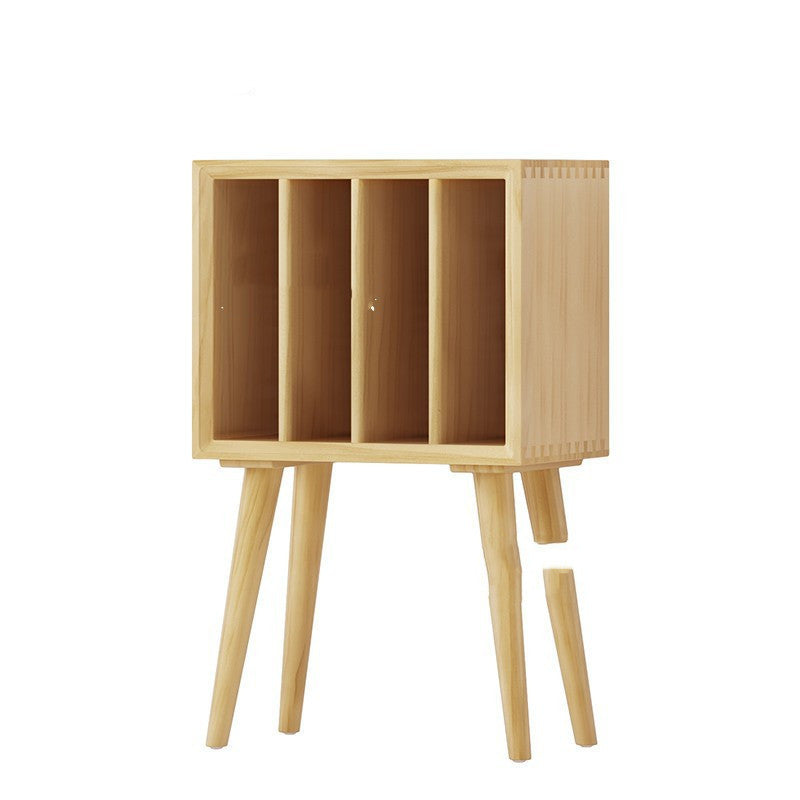 Walnut Vinyl Record Player Vintage Storage Rack