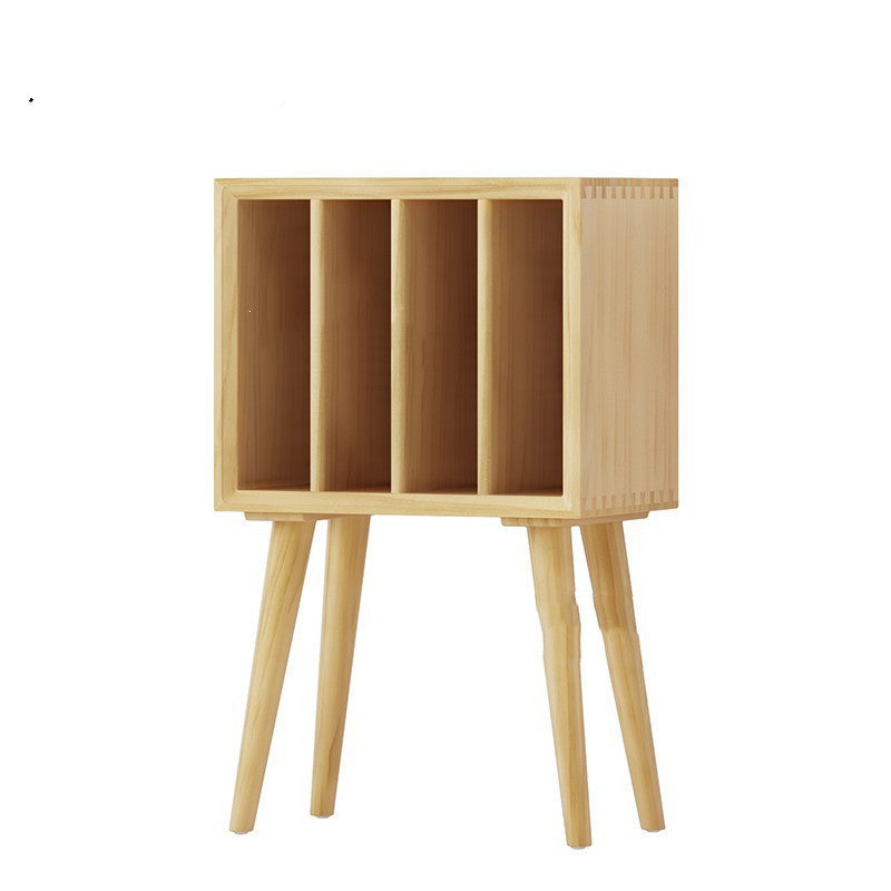 Walnut Vinyl Record Player Vintage Storage Rack