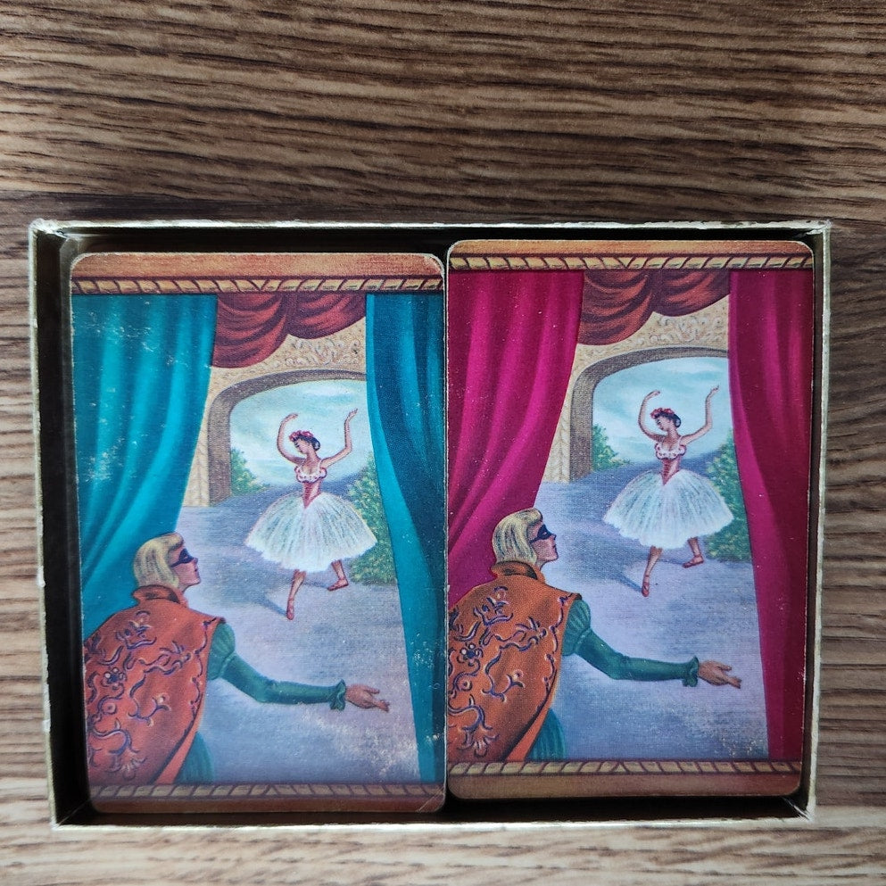 Vintage Arrco Playing Cards - Ballerina & Masked Man Design