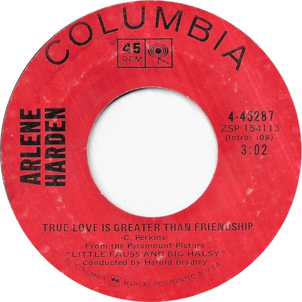 Arlene Harden : True Love Is Greater Than Friendship (7", Ter)