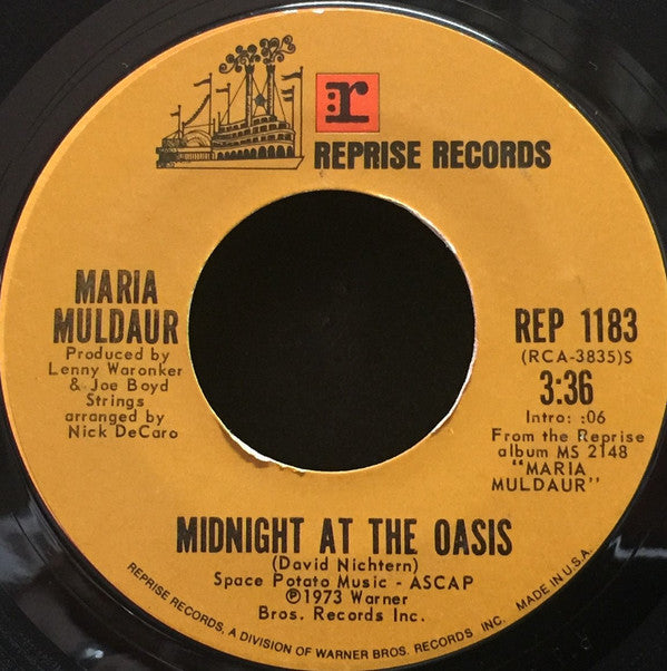 Maria Muldaur : Midnight At The Oasis (7", Styrene, Ter)