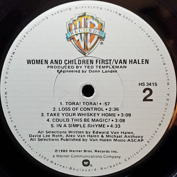 Van Halen : Women And Children First (LP, Album, Los)