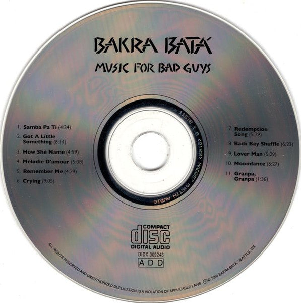 Bakra Bata' : Music For Bad Guys (CD, Album)